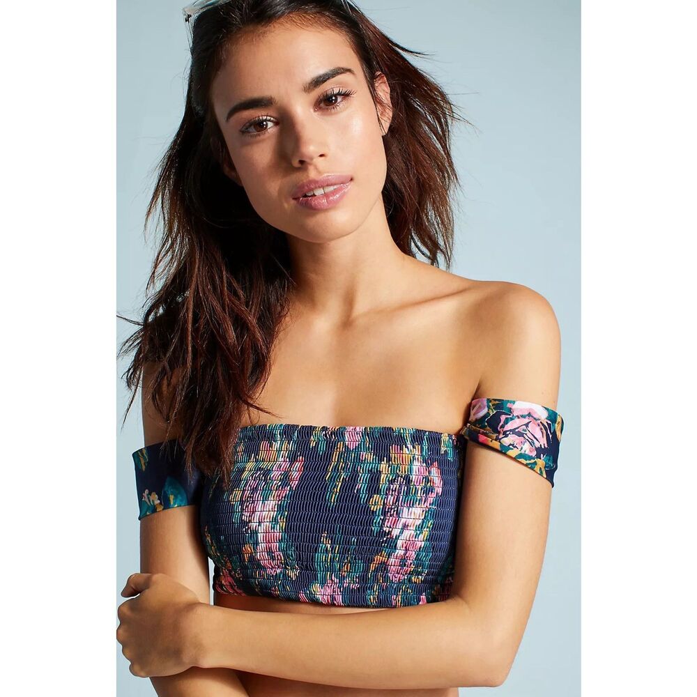 New Anthropologie Off-the-shoulder bikini top Swimsuit Sz Small
